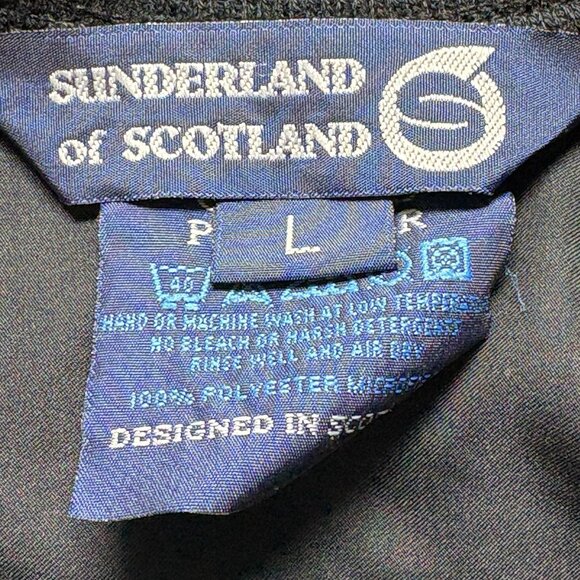 SUNDERLAND SCOTLAND Men Pullover Windbreaker Sweatshirt V Neck Sz L Black 23-18 - Picture 7 of 11